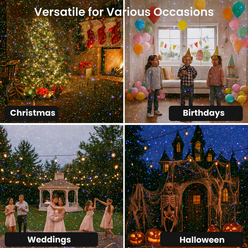 Festive Christmas Starry Laser Light Show Projector Lamp