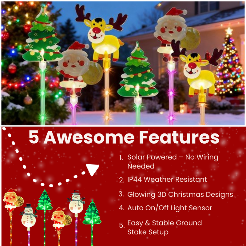 Festive Christmas Solar Garden Lights