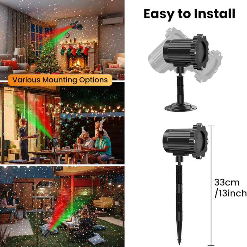 Festive Christmas Starry Laser Light Show Projector Lamp