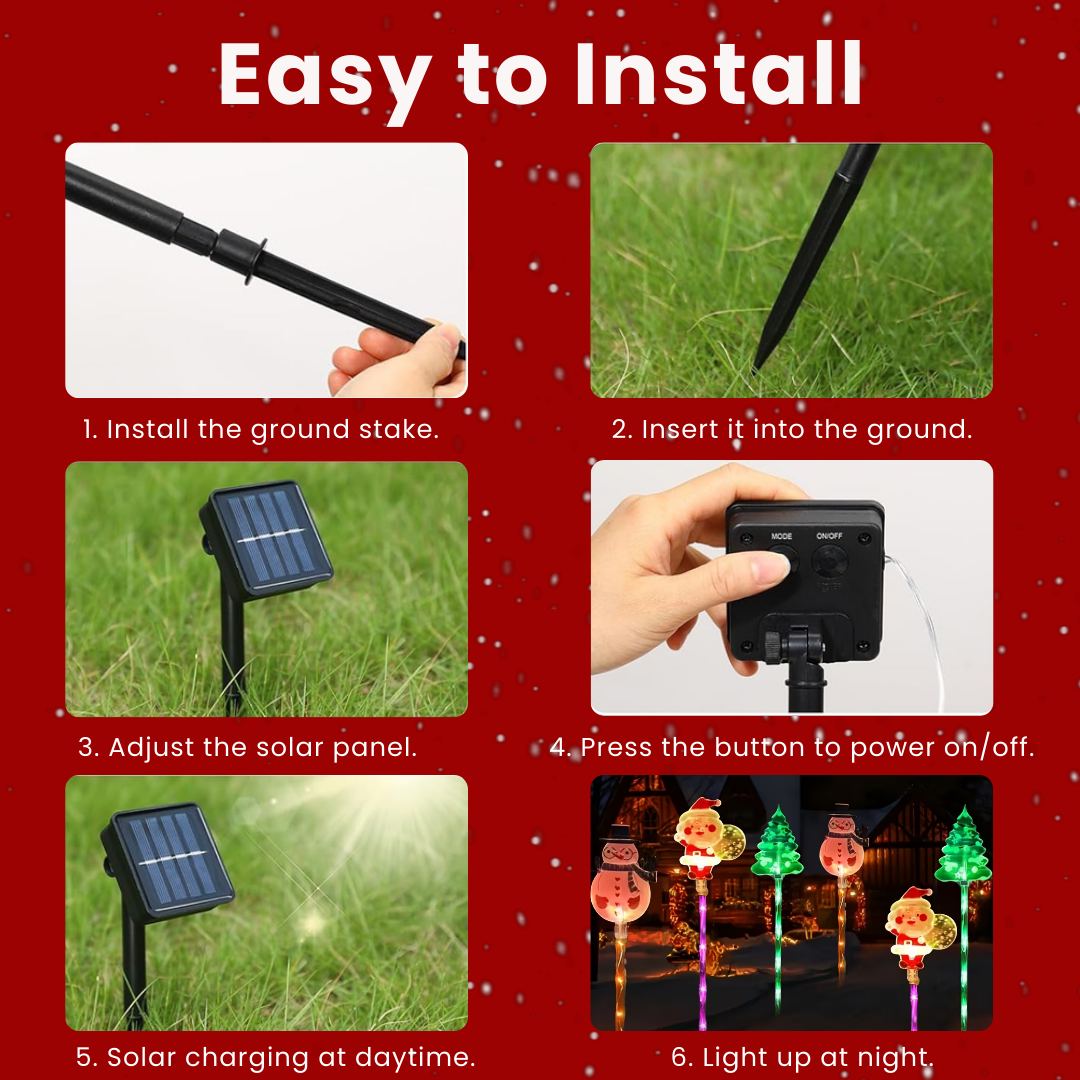 Festive Christmas Solar Garden Lights