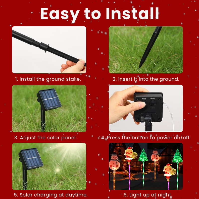 Festive Christmas Solar Garden Lights